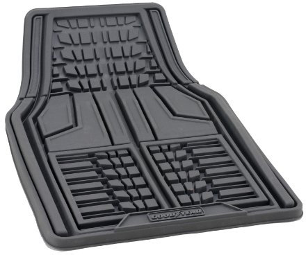 Goodyear 77116 Tappeto Singolo per Auto con Bordi Rialzati, Grigio, 78 x 50 cm