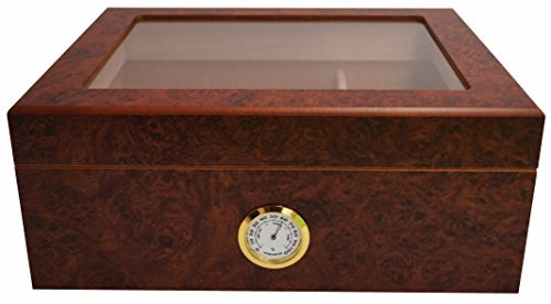 GERMANUS Sigari Humidor Desk I con igrometro e umidificatore e GERMANUS Manuale Marrone