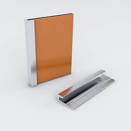 Kerabad Aluminium Profilsystem für 3mm Platten - 2 Meter - Alu-Profil für Duschrückwand Küchenrückwand - Abschlußprofil silber