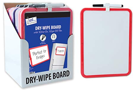Just Stationery A4 Magnetic Dry Wipe Board - Assorted Colours