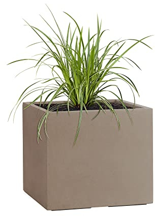 Pflanzwerk® Fioriera Vaso per Fiori Portavaso Chocolate 28x28x28cm *Resistente al Gelo* *Protezione UV* *Europea di qualità*