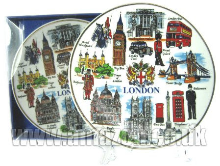 Decorative Plates Fine Porcelain with London Popular Scenes and Icons - London Collectable Souvenir
