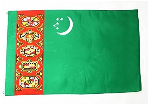 AZ FLAG - Flagge Turkmenistan Alt - 150x90 cm - Turkmenische Fahne 100% Polyester mit Messing-Ösen - 110g