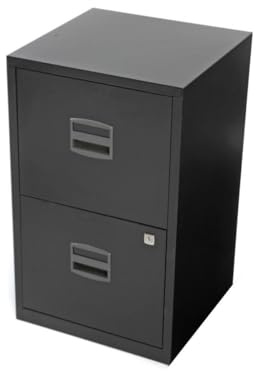 Bisley Steel 2 Drawer Filing Cabinet - Black