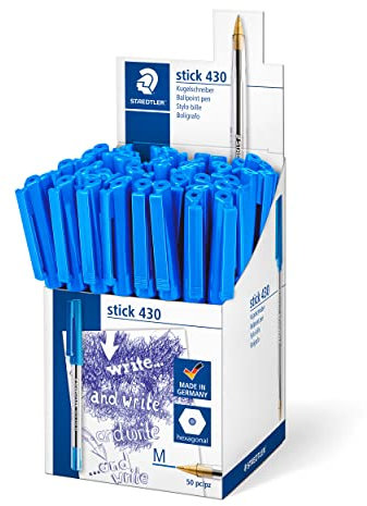 STAEDTLER Stick 430 M-3CP5 Kugelschreiber Strichbreite M 50 Stück blau