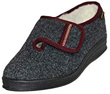 Intermax - Zapatillas de ir por casa para mujer con cierre de velcro, color gris, talla 39