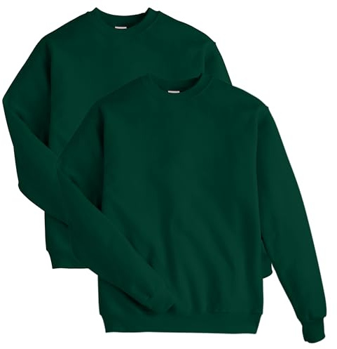 Hanes herr Ultimate tröja, tung fleece-hoodie, bomullströja för män, Djup skog – 2-pack, S