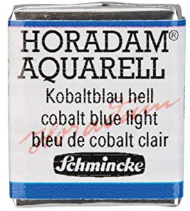 Schmincke – HORADAM® AQUARELL - feinste Künstler-Aquarellfarben, 487 Kobaltblau hell, 14 487 044, 1/2 Näpfchen