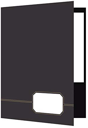 Oxford Monogram Executive Twin Pocket Folders, Letter Size, Black with Gold Foil Trim, 4 Pack (04161EE), 9 x 11 7/8