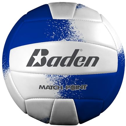 Baden | Match Point | Cushioned Synthetic Leather | Outdoor Recreation Backyard Volleyball + College Camp Ball | All Ages | Official Size 5 | Royal Blue/White