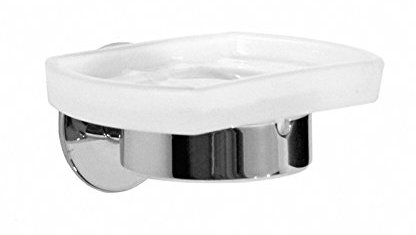 Smedbo Halter mit Glas-Seifenschale, poliertes Chrom, YK342 Time, silber, 6,8 x 9,3000000000000007 x 17,2 cm