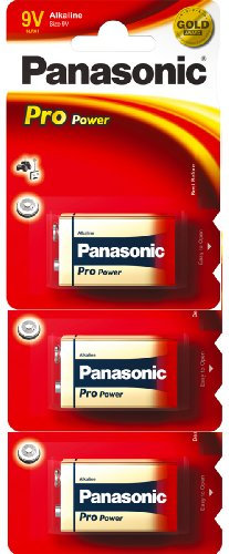 Panasonic 6LR61PPG Pro Power Gold Alkaline-Batterien (9 V), 3er-Pack