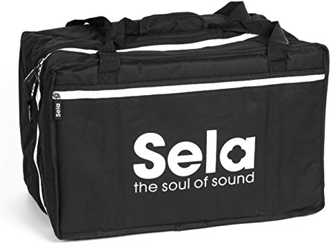 Sela SE 005 Cajon Tasche Black, Hochwertige Nylontasche für Cajons mit Rucksackfunktion und Seitenfach