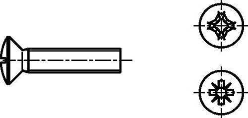 Dresselhaus 0/0460/001/6,0/50,0/ /01 Linsensenkschrauben 4.8 mit Kreuzschlitz H, M 6 x 50, galv. verzinkt, 200 Stück