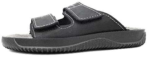Rohde 1987 Soltau H Schuhe Sandalen Pantoletten Leder Clogs, Größe:45 EU, Farbe:Schwarz