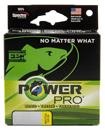 POWER PRO Spectra Fiber Braided Fishing Line, Hi-Vis Yellow, 300YD/8LB