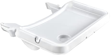 hauck Alpha Tray Bandeja Trona Bebe, Bandeja Bebe para Comer Compatible con Trona Evolutiva Alpha Plus y Beta Plus, Regulable y Extraible, Portavaso, Blanco