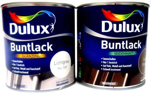 Dulux Buntlack Wasserbasis, 0,25 Liter in Mediteranesgrün-Seidenmatt