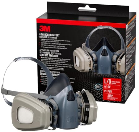 3M Professional Half Mask Organic Vapor, P95 Respirator with Cool Flow Valve, Reusable Respirator, Large