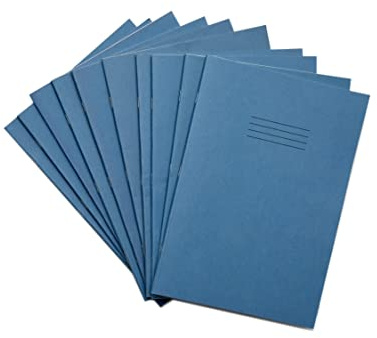 Rhino A4 Exercise Books, 64-Page / 10mm Squared Paper Notebook, 10-Pack, Office & School Stationery Supplies, Light Blue