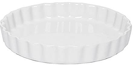 Excelsa Stampo Pirofila Rettangolare Perfetta per infornare crostate di Ogni Tipo, Ceramica, Bianco