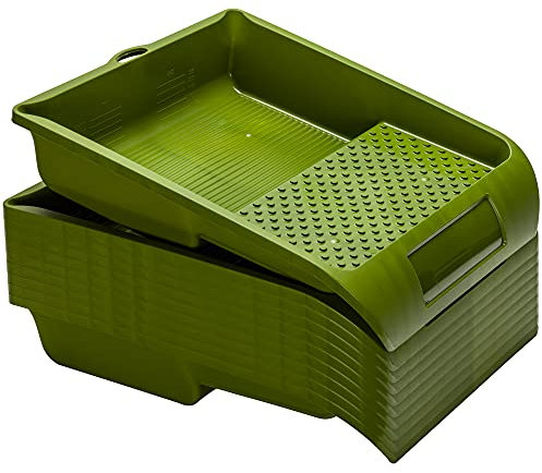 Colorus Farbwanne 10er Set – 20x22 cm für Farbwalzen bis 16 cm – Lackierwanne aus Kunststoff mit Ausgussnase & Messskala – lösemittelbeständig & mehrfach verwendbar