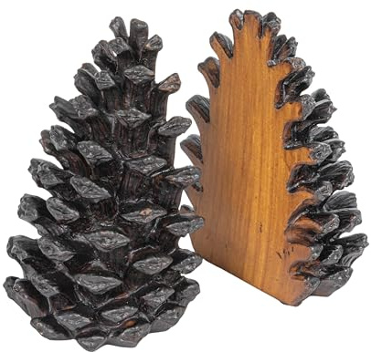 Creative Co-Op Pinecone Shaped Resin Bookends (Set of 2 Pieces)