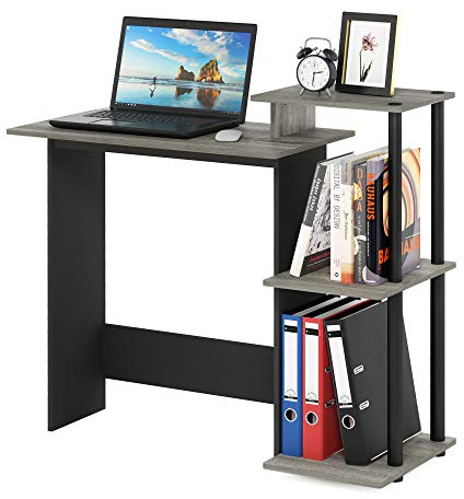 Furinno Efficient Home Laptop Notebook Scrivania per computer, Rovere francese/Nero