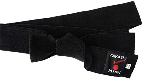 Takashi Japanese OBI-BELT Elasticated- Flexi 'KURO' Iaido- KENDO, AIKIDO Black Belt