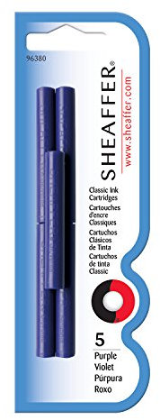 Sheaffer Skrip - Classic Fountain Pen Ink Cartridge, Pack of 5, Purple