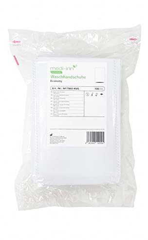 Medi-Inn Einmal-Waschhandschuhe ECONOMY | 5 x 100 = 500 Stück | Einmalwaschlappen zur schnellen & gründlichen Körper- & Intimpflege | zur Babypflege