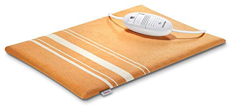Beurer HK 35 Heizkissen, kuscheliges Wärmekissen mit 3 Temperaturstufen, Abschaltautomatik, Bezug maschinenwaschbar, orange