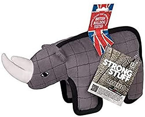 Karlie Tuff Hundespielzeug Nashorn, zum Ziehen: Robustes Stoffspielzeug für große Hunde, Plüsch-Zieh-Spielzeug zum Spielen und Üben