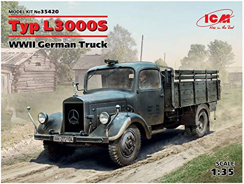 ICM 35420 Modellbausatz Typ L3000S, WWII German Truck, Schwarz, Extra groß
