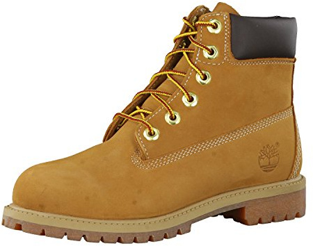 Timberland 6 in Premium Waterproof, Bottes & Bottines Classiques Mixte Enfant, Jaune (Wheat Nubuck), 22 EU