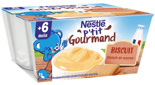 Nestlé Bébé - P'tit Gourmand Biscuit - Laitage dès 6 mois - 4 x 100g