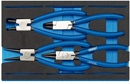 Draper 63218 Circlip Plier 4 Piece Set in 1/4 Drawer Eva Insert Tray , Blue