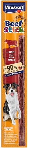 Vitakraft Beef Stick Rind, Hundeleckerli, Fleischstick vom Rind, Hunde Trainingsleckerli, ohne Zusatz von Zucker (1x 12g)