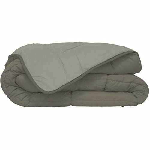 Couette bicolore Polyester Taupe/Lin 220 x 240 cm - POYET MOTTE - Gamme CALGARY