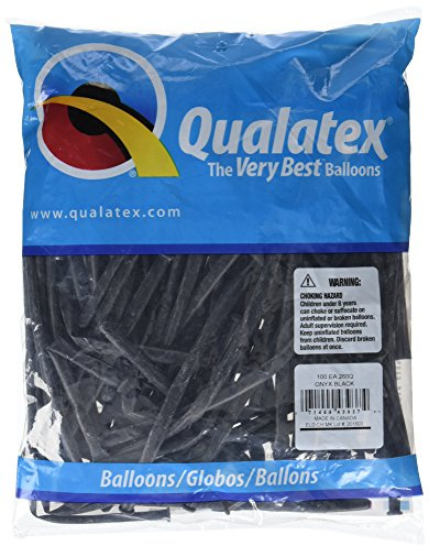 Qualatex 43937 260QONYX BLACK 100CT Globos de modelado o torsión