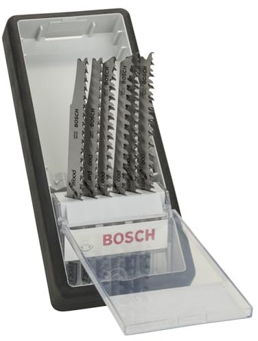 BOSCH 2607010572 Stichsägeblatt ROBUSTLINE 6er Holz E x pert Set, T-Schaft