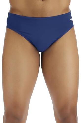 TYR Men's Durafast Elite Solid Racer Swim Suit (Navy, 28)