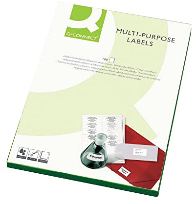 Q-Connect Multipurpose Copier Labels 105x37mm 16 Per Sheet White (1600 Pack) KF01132