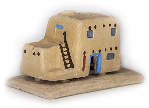 Incienso de Santa Fe - Casa de Adobe Natural Wood Incense Burner, Includes 20 Piñon Incense Bricks - Made in the USA