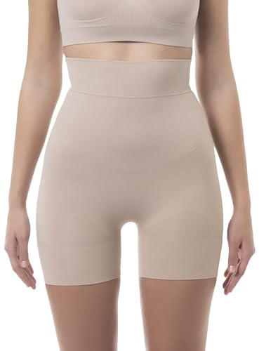 Farmacell 602 (Pulverfärg, M) Shapewear Shorts Dam Korta med Magkontroll, Bum Lift, Made in Italy