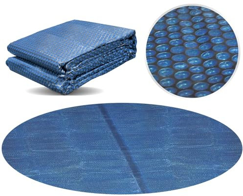 Miganeo Premium Solarplane Ø 366 cm rund | schwarz/blau | Solarfolie für Pool | Poolheizung