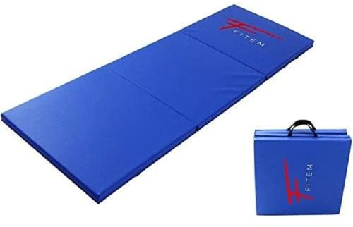 Fitem Colchoneta Plegable de gimnasia, gruesa, de gama alta - 180 x 60 x 4 cm - para gimnasio, yoga, artes marciales mixtas, deporte, gimnasia, fitness, pilates o musculación
