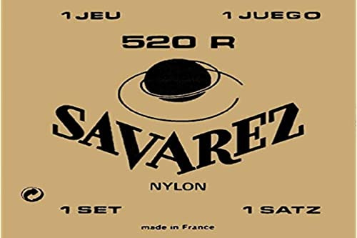 Savarez Strängar för klassisk gitarr traditionell Concert 524J enkla strängar – Re4w hög – lämplig för 520J