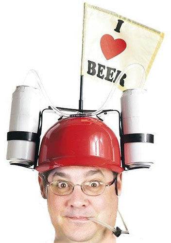 ALSS 2 Kask hełm do picia piwa saufhelm i Love Beer flaga NA imprezy