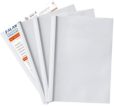 10 Thermobindemappen DIN A4, weiß/transparent, Auswahl 1,5-50,0 mm (weiß / 45.0 mm)